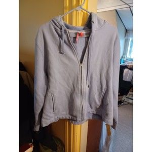 Gloria Vanderbilt Sport Zip Up Hoodie Light Blue Womens 2X b7r